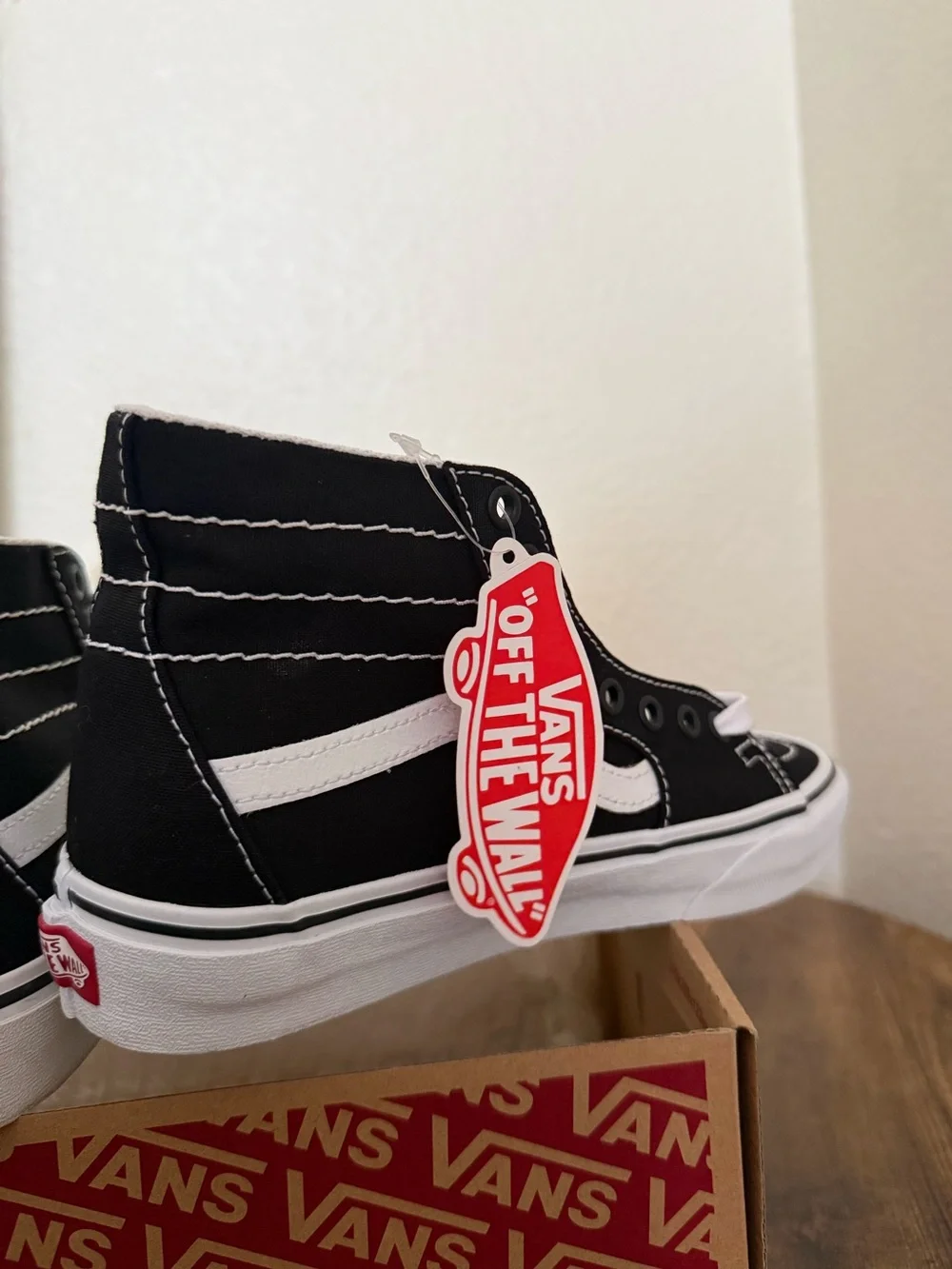Vans SK8 Hi Black White Suede Canvas High Tapered Sneakers Men's 5.5 Womens 7